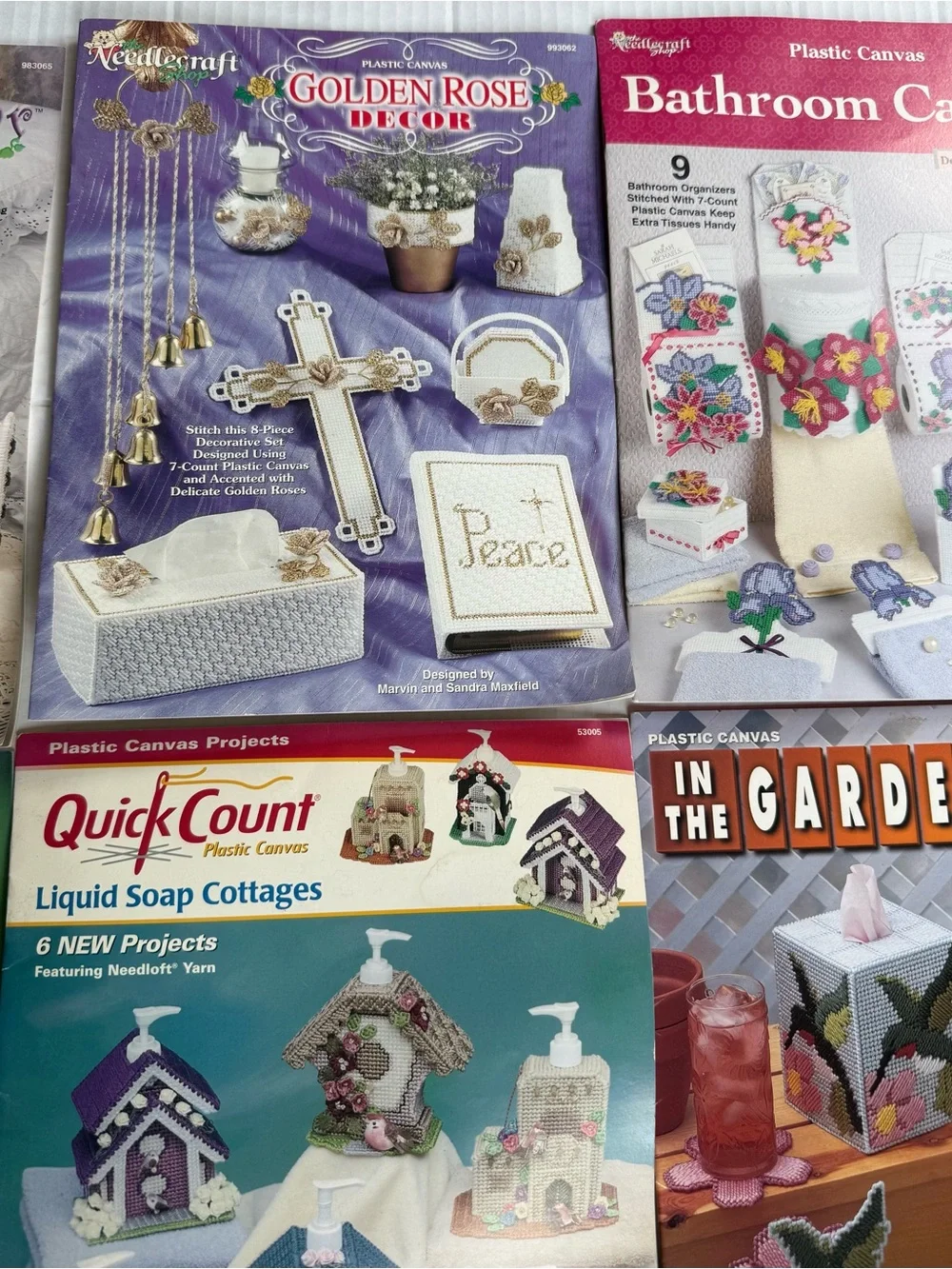 PLASTIC CANVAS Needlecraft& Others Canisters, Liquid Soap, COUNTRY CORE DESIGNS